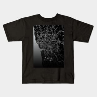 Porto Portugal City Map dark Kids T-Shirt